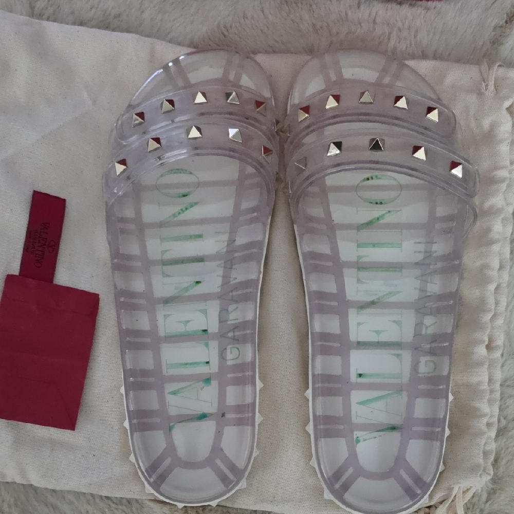 Valentino Women's Transparent Studded Sandals